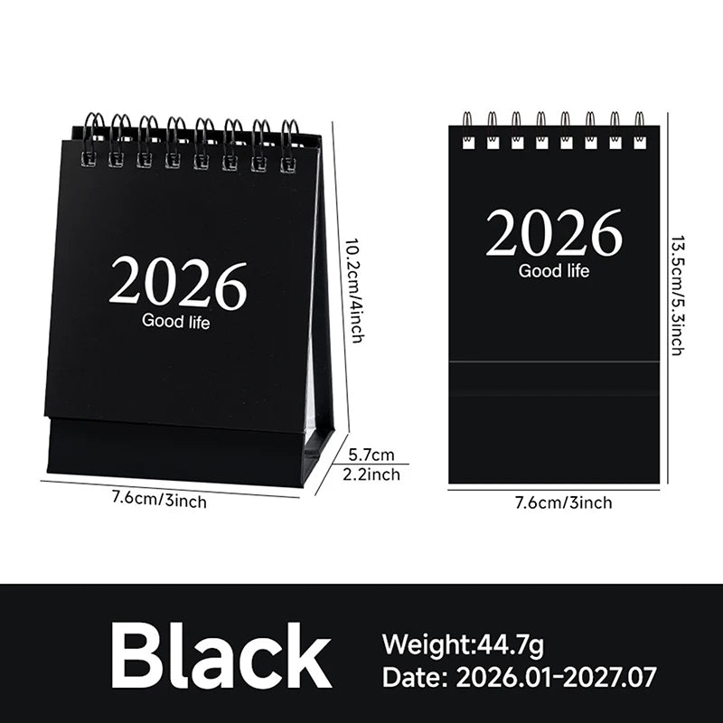 2026 Simple Calendar Small Desk Calendar Creative Coil Calendar Planner Desktop Decoration Office Stationery