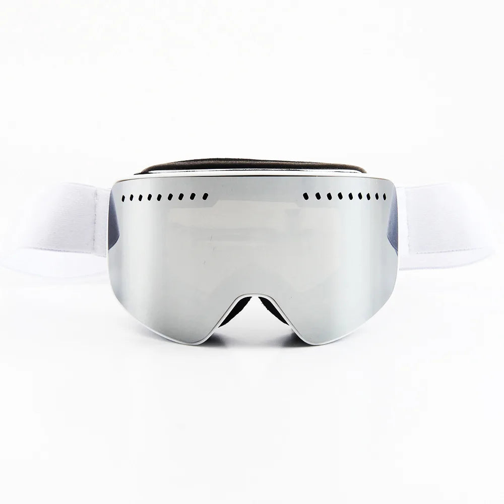 New colorful cylindrical magnetic double-layer anti-fog ski goggles outdoor windproof large-field night vision mountaineering go