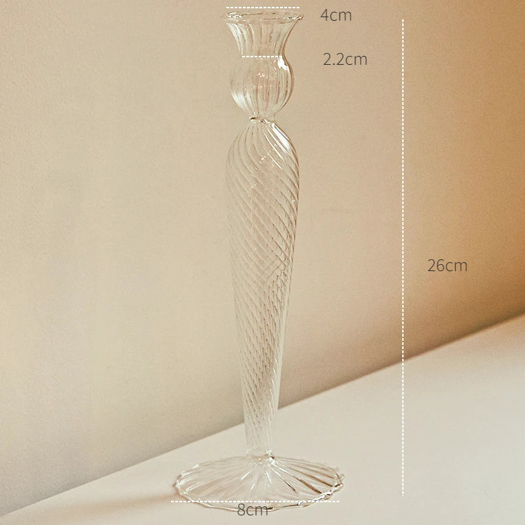 Modern Glass Candleholder Nordic Home Decor Clear Glass Candle Holder Candlelight Home Decoration Ornaments Candel Holder