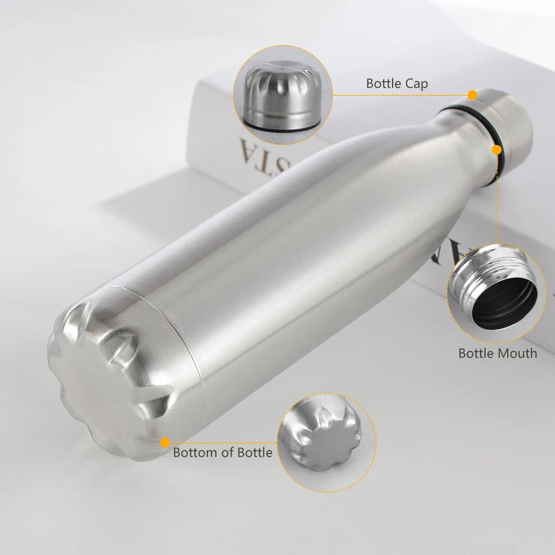 Stainless Steel Water Bottle Hot Cold Water Bottle for Travel Camping Sports Drink Bottles Drinkware Cup Hiking Water Bottle New