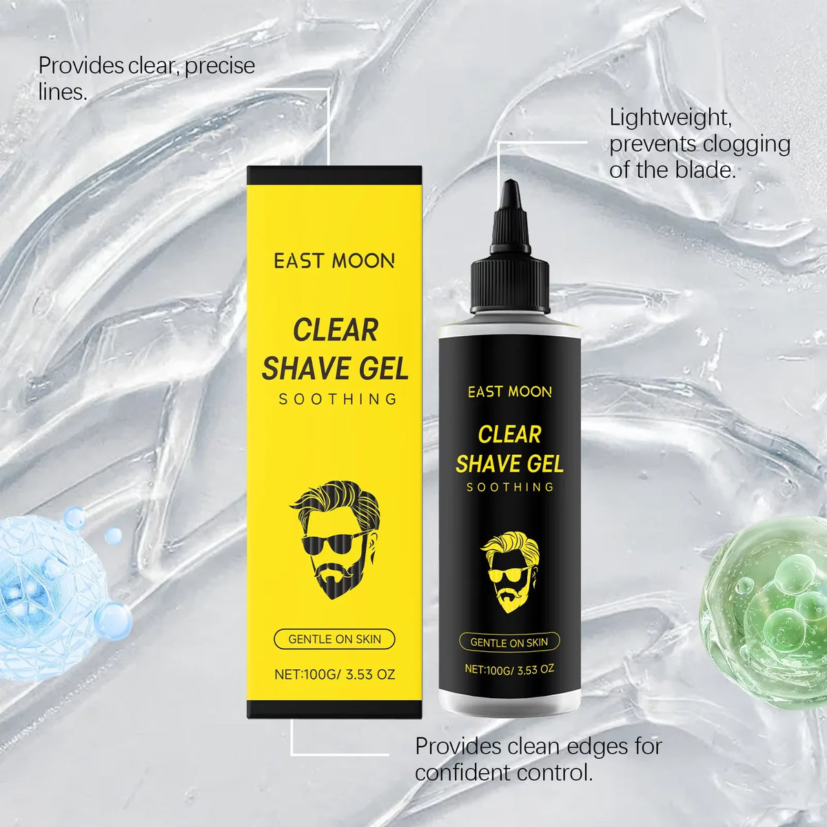 East Moon Man Shaving Care Gel Relieving Red Sooth Pain Moisturize Damage Growth Inhibition Painless Shave Body Hair Remove Gels