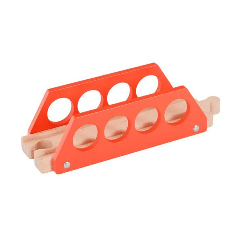 Wooden Train Track Set Accessories Track Expansion Part Wooden Railway Scene accessories Bridge Christmas Gift For Toddlers