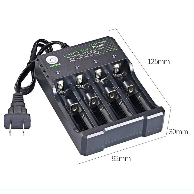 18650 Lithium Battery Charger - 1/2/4 Slot USB Charging Station for 3.7V Rechargeable Batteries