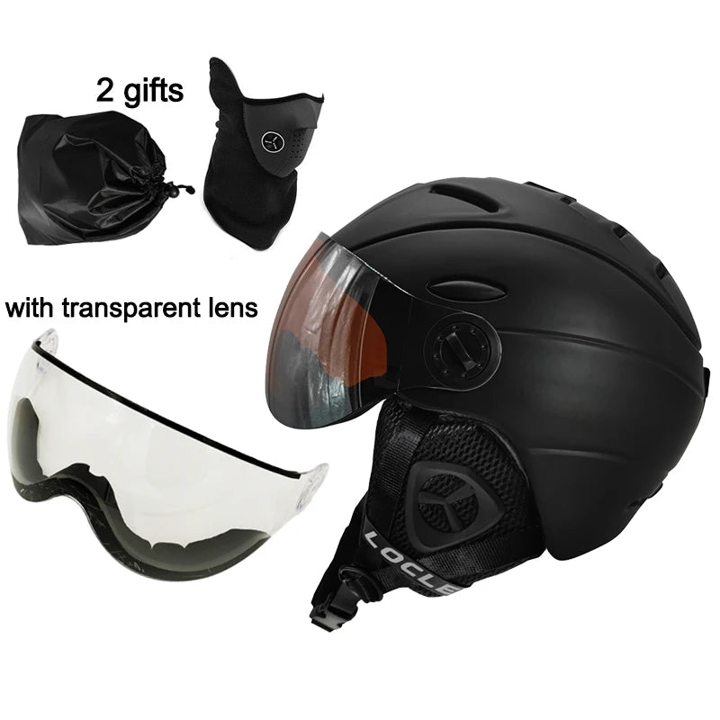 LOCLE Goggles Skiing Helmet Visor Men Women IN-MOLD CE Certificate Outdoor Sports Snow Snowboard Helmet Skateboard