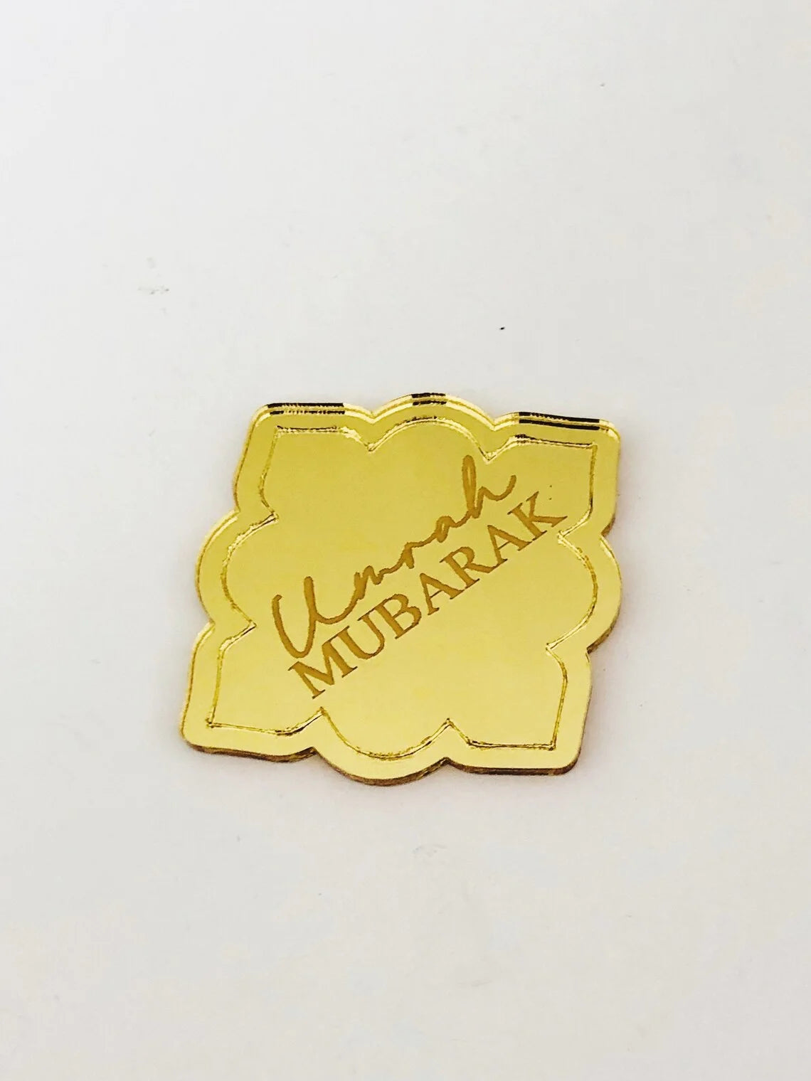 10pcs Engraved Umrah Mubarak Acrylic Cake Charm Muslim Islamic Eid Al Adha Mirrored Acrylic Cupcake Topper Dinner Table Decor