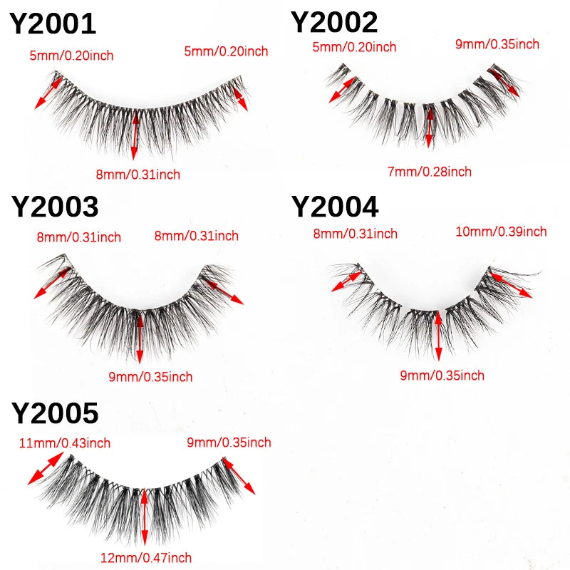 3/10Pairs Full False Eyelashes Natural Mink Lashes Dramatic Faux Cils Volume Eyelash Extension Fluffy Fake Eyelashes Makeup Tool