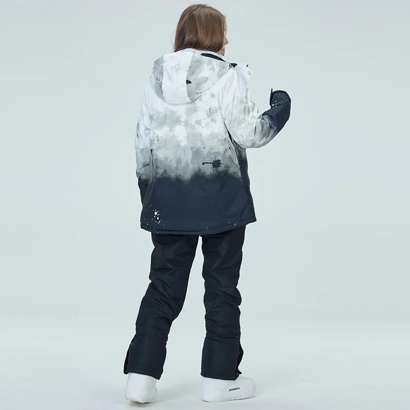 Snowboarding Suit Sets for Men and Women, Snow Wear Clothing, Waterproof, Ski Jacket, Strap Pant, Winter Costume, For Adult