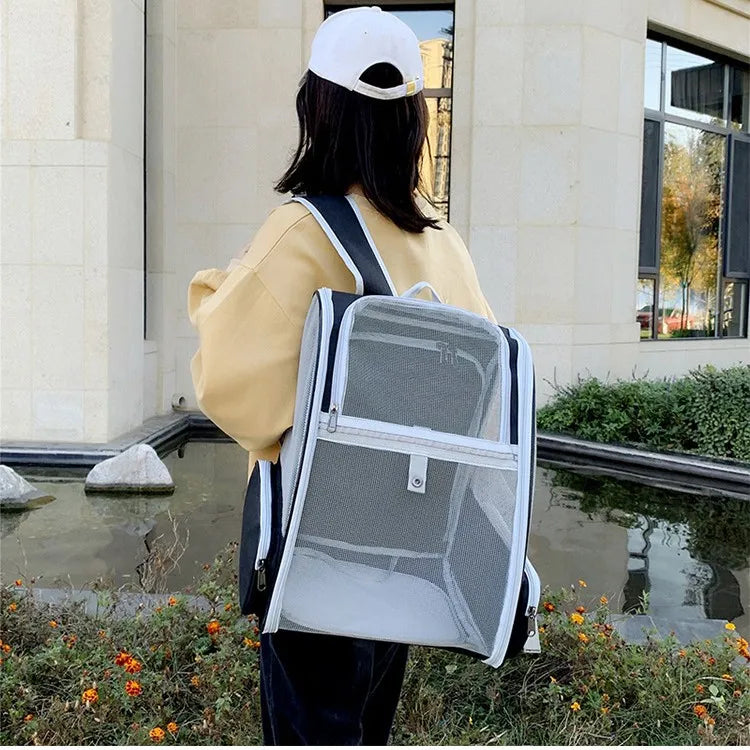 Practical, foldable cross-border pet bag. New style for cats and dogs, portable, breathable, spacious. Portable cat backpack.