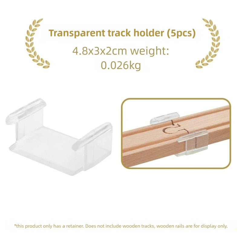 Kids Railway Toys Wooden Train Track Accessories Universal Plastic Blocks Clips Connectors Adapters fit for Brand Wooden Tracks