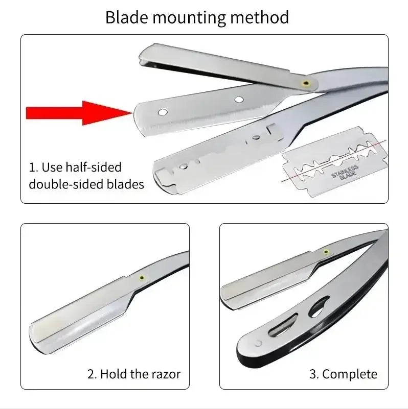 Shaver  Barber Edge Stainless Steel Razor Men Professional Manual Shaver StraightFolding Shaving Shave With Blade
