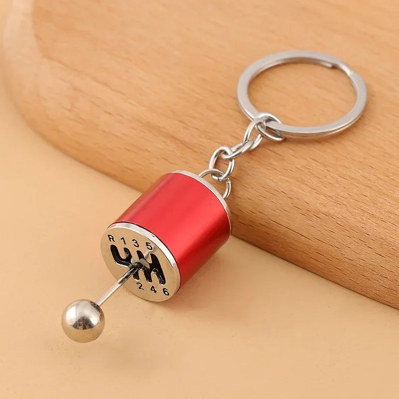 Automotive Gear Head Keychain - Speed Gearbox Keyring with Turbo Hub & Brake Disc Design