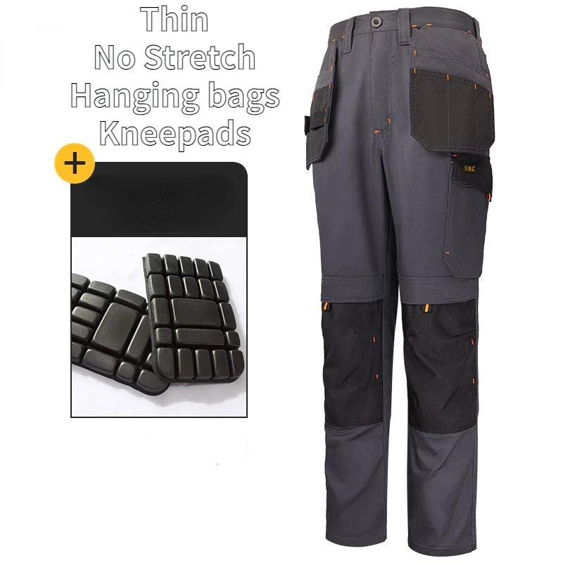 Summer Thin Cargo Pants Men's Multi-pocket Tear Resistance Stretch Trousers Outdoor Site Working Wear-resistant Pants Workwear