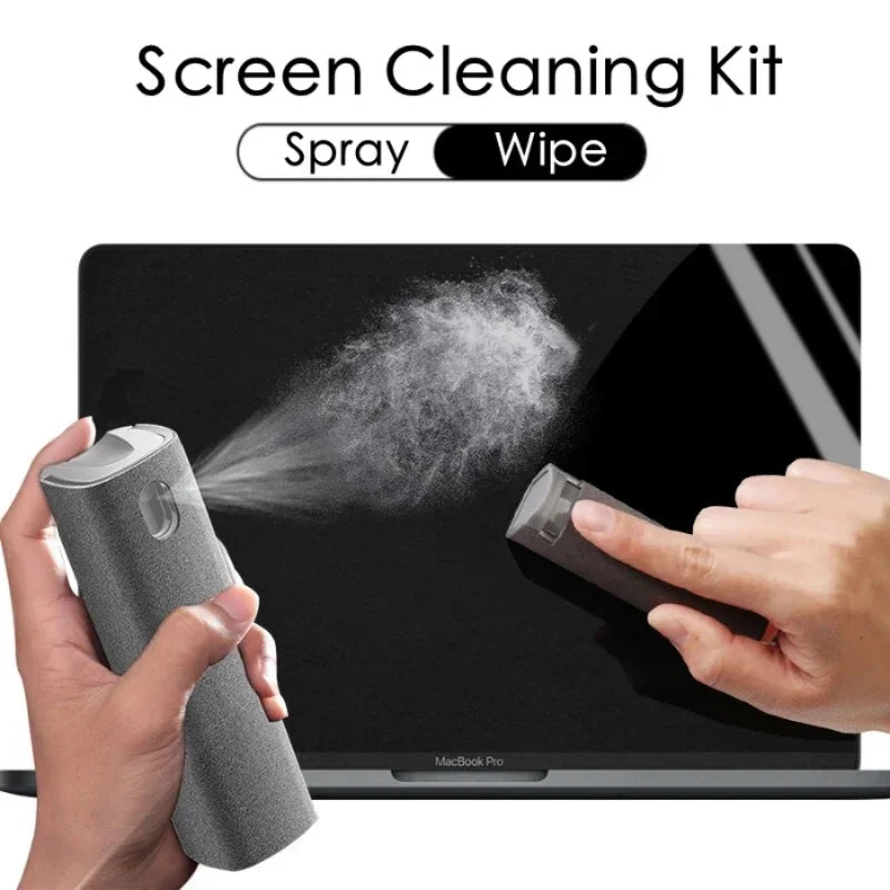 Premium 2-in-1 Screen Cleaner Spray - Microfiber Cloth for Phone & Glasses