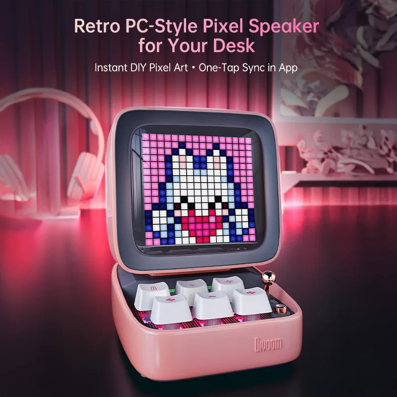 Divoom Ditoo-Pro Retro Pixel Art Bluetooth Speaker with LED Display & Alarm Clock