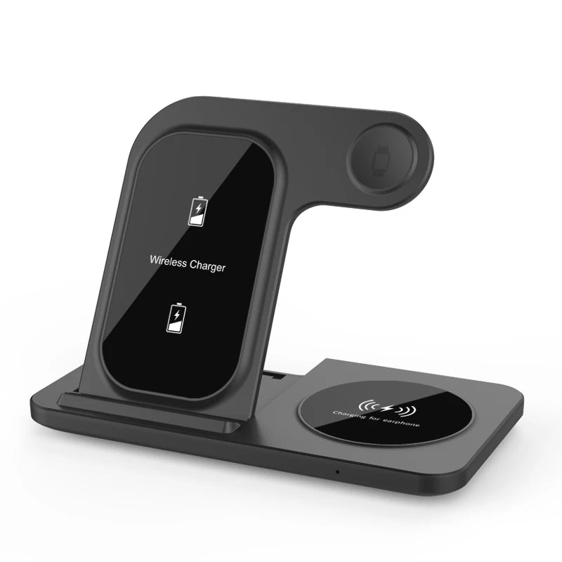 Premium 3-in-1 Wireless Charging Station - Fast Charger for iPhone, Watch & AirPods