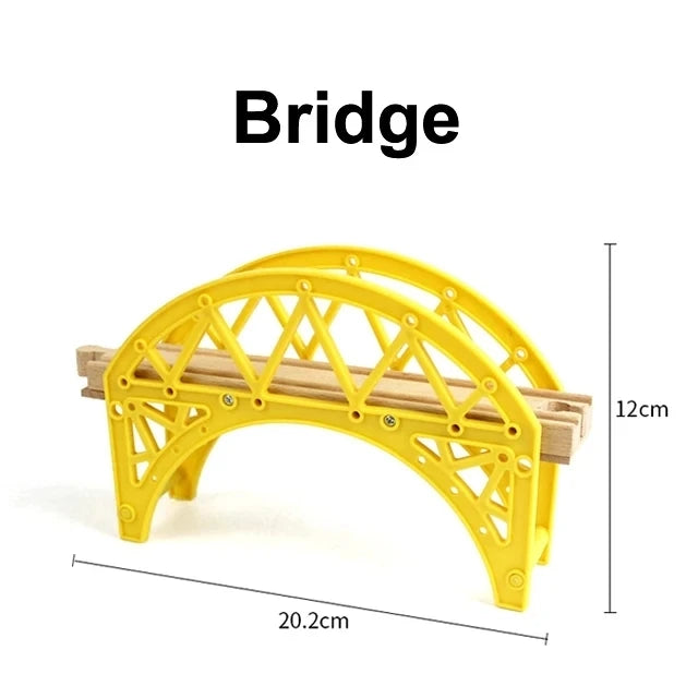 All kinds of Wooden Train Tracks Accessories Beech Wood Railway Tracks Wooden Bridge Tunnel fit for Wood Tracks Toys for Kids