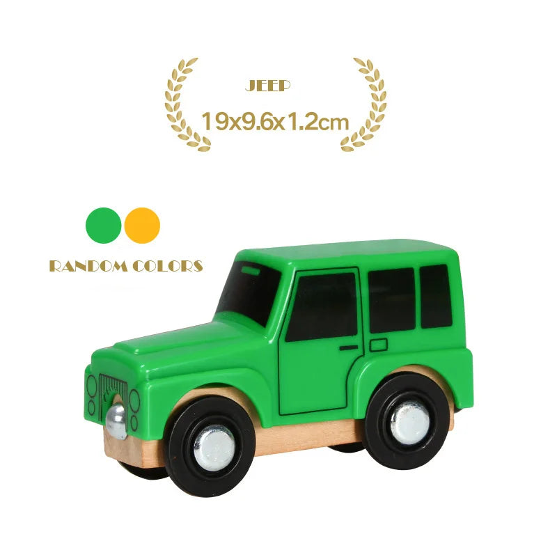 1PC Wooden Magnetic Train Wooden Railway Track Cars Truck Wood Track Accessories Fit for Biro Wooden Tracks Toys For Kids Gifts