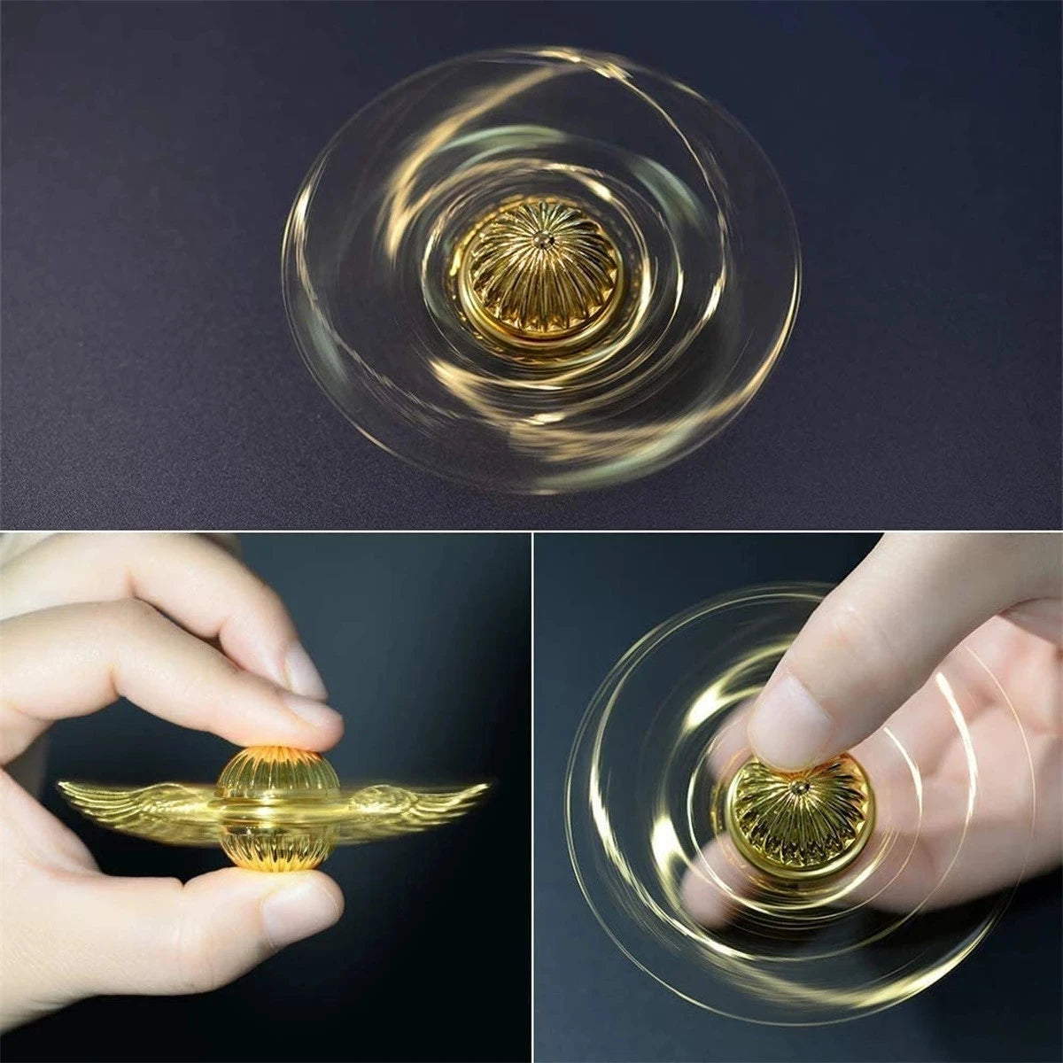 Premium Metal Angel Wings Fidget Spinner - Golden Snitch Design