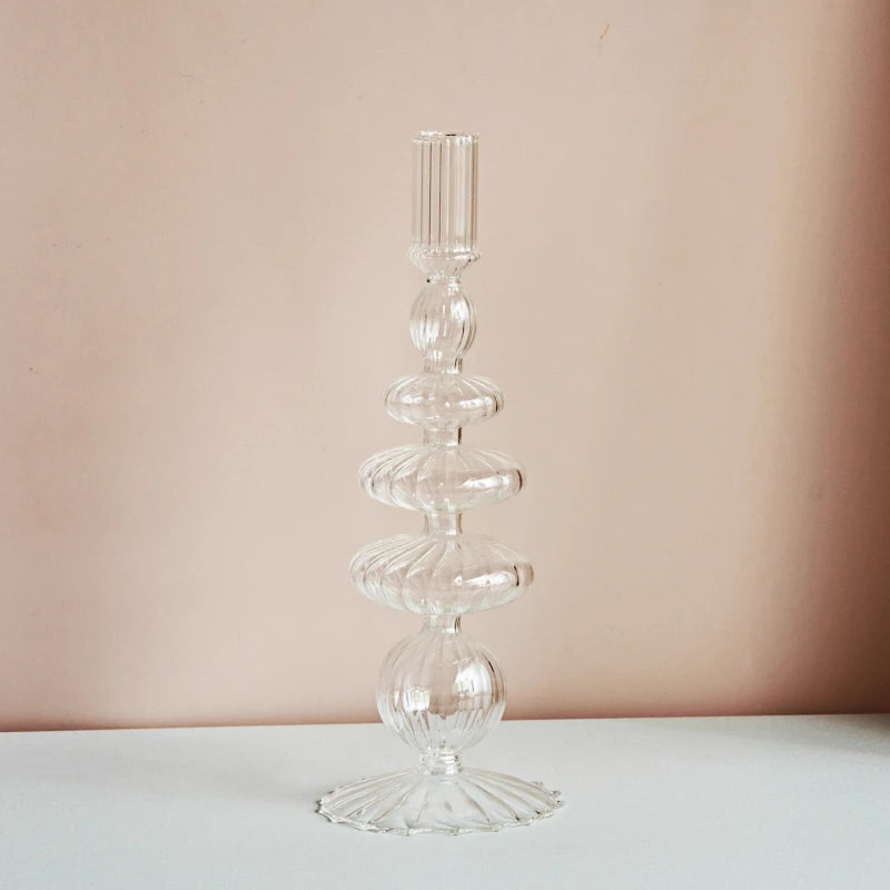 Modern Glass Candleholder Nordic Home Decor Clear Glass Candle Holder Candlelight Home Decoration Ornaments Candel Holder
