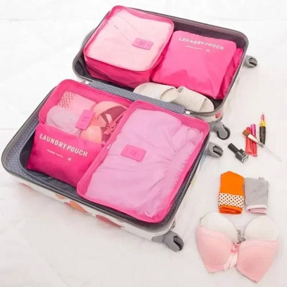 6 Pcs/Set Travel Storage Bag Protable Large Capacity Waterproof Luggage Clothing Underwear Storage Bag Travel Bag With Zipper