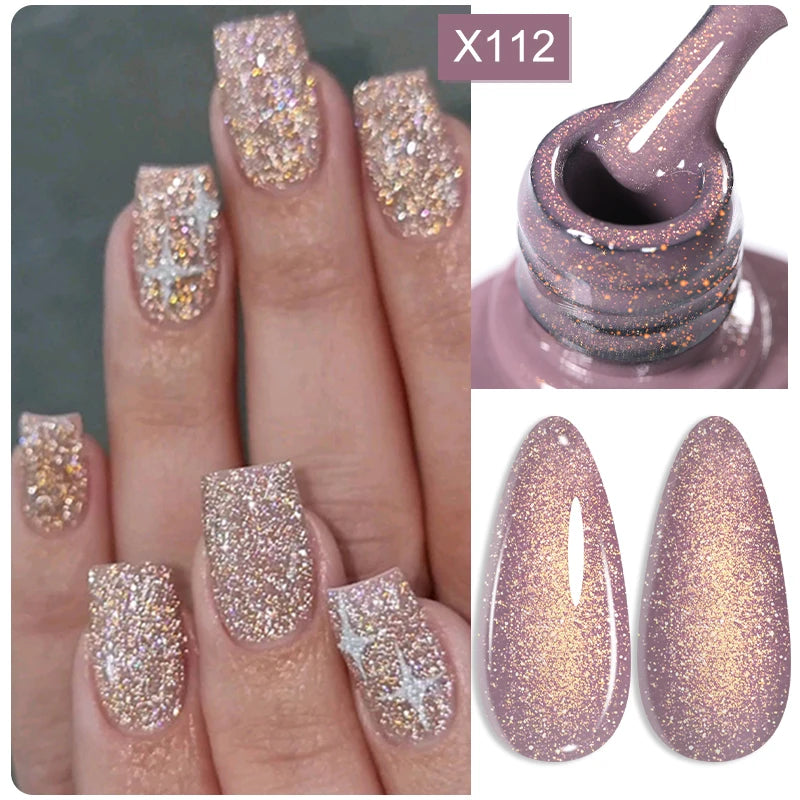 LILYCUTE Reflective Glitter Gel Nail Polish - 5ml Sparkling Liner