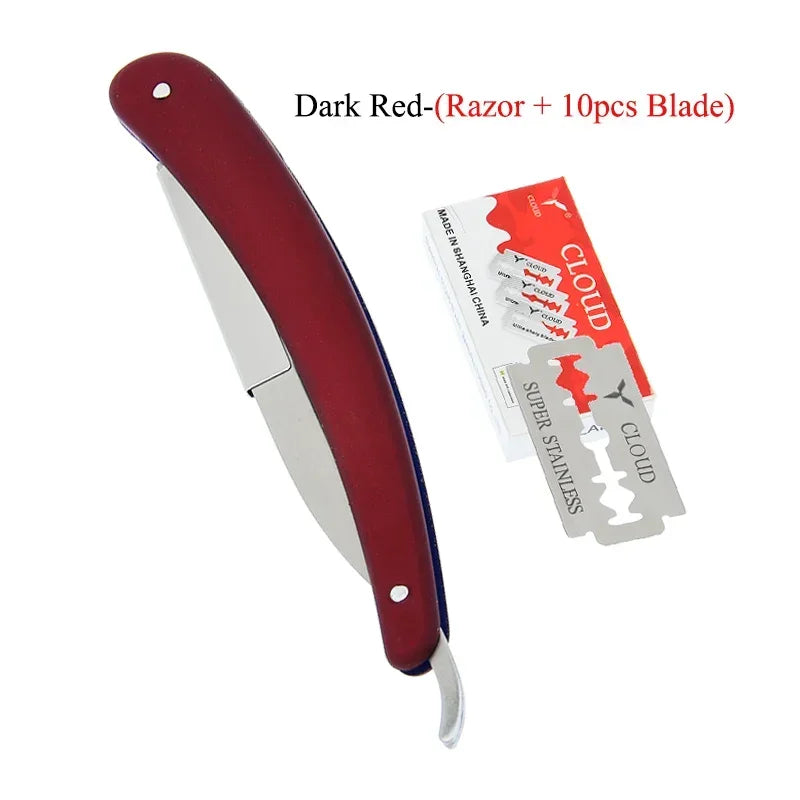Professional Manual Shaver Straight Edge Stainless Steel Sharp Razors Men Razors Folding Shaving Beard Cut With Blade C0006A