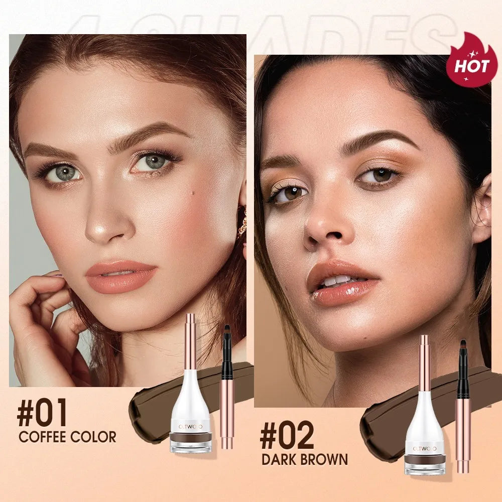 Wholesale O.TWO.O Eyebrow Pomade Brow Mascara Natural Waterproof Long Lasting Creamy Texture Tinted Sculpted Brow Gel with Brush