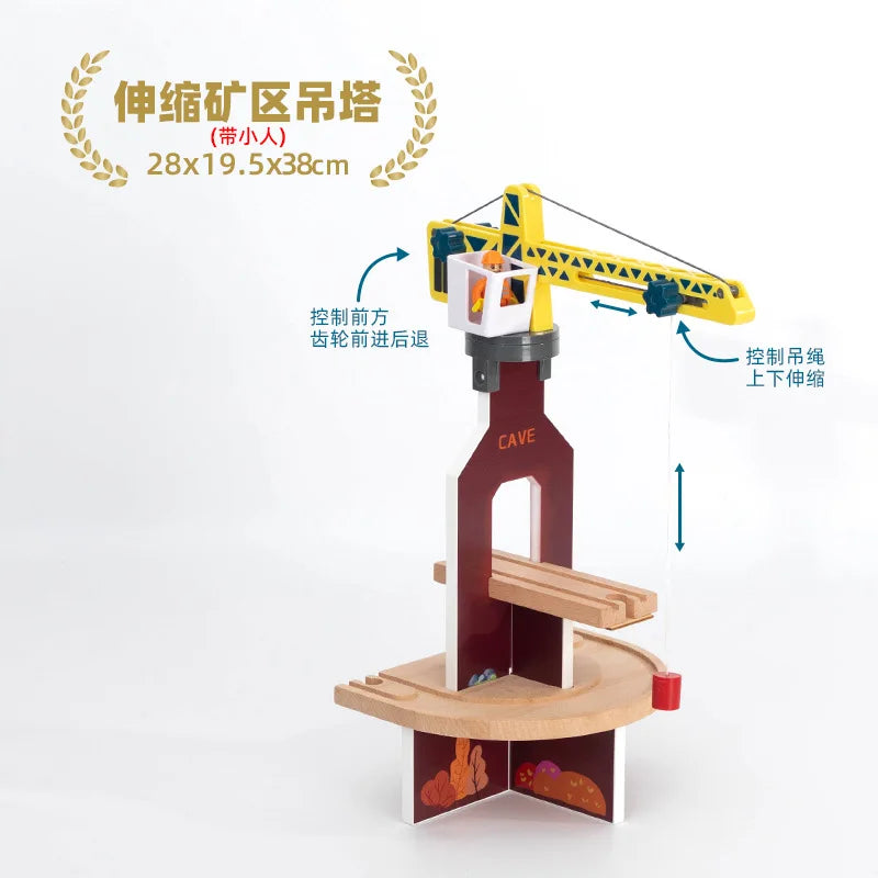Wooden Train Track Accessories Wood Railway Track Train Station Bridge Tunnel Compatible All Brands Wooden Track Toys
