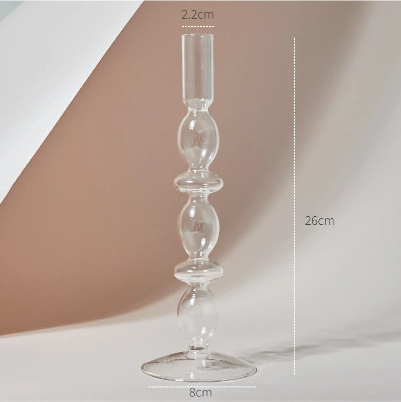 Modern Glass Candleholder Nordic Home Decor Clear Glass Candle Holder Candlelight Home Decoration Ornaments Candel Holder