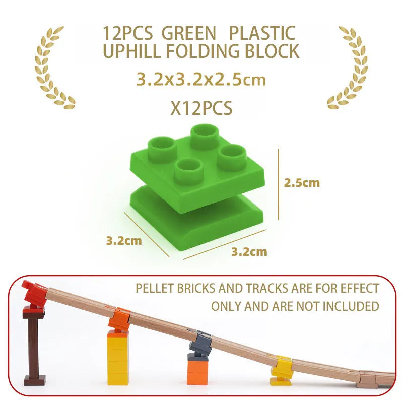 NEW Wooden Track Connector Set Building Block Connection Adapters Train Track Railway Rail Toy DIY For Kids Birthday Xmas Gifts