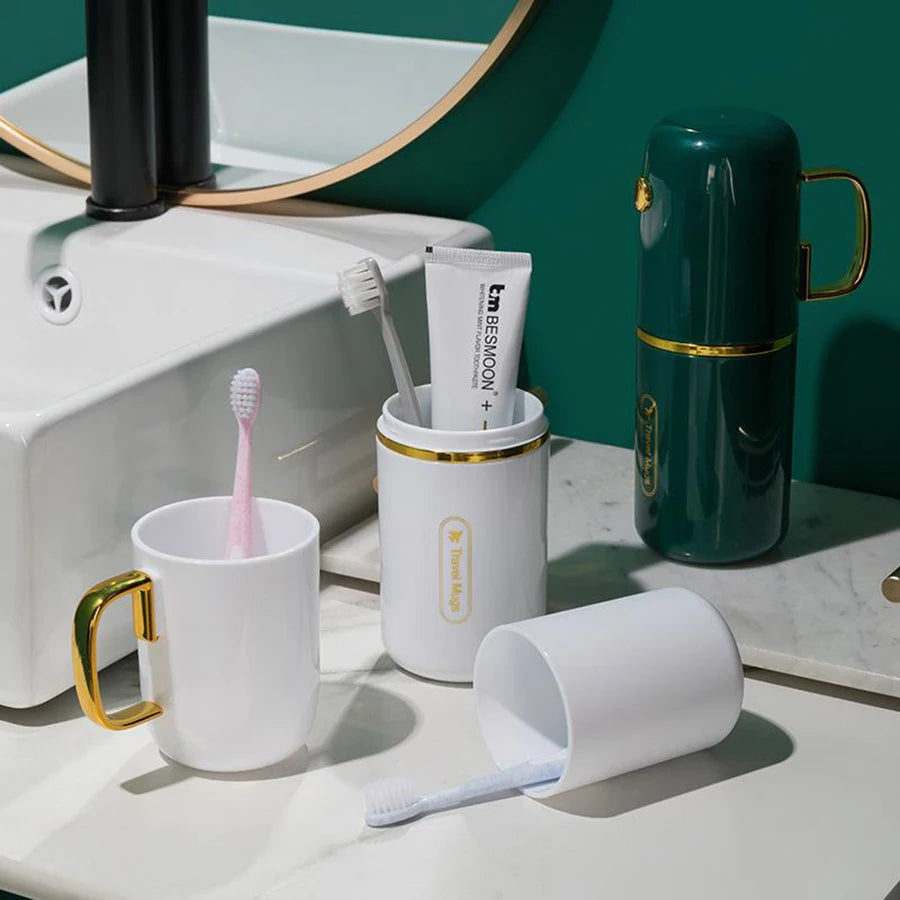 Portable Business Trips Mouthwash Cup Set Bathroom Storage Cups Travel Toothbrush Box Toothpaste Storage Travel Water Cup