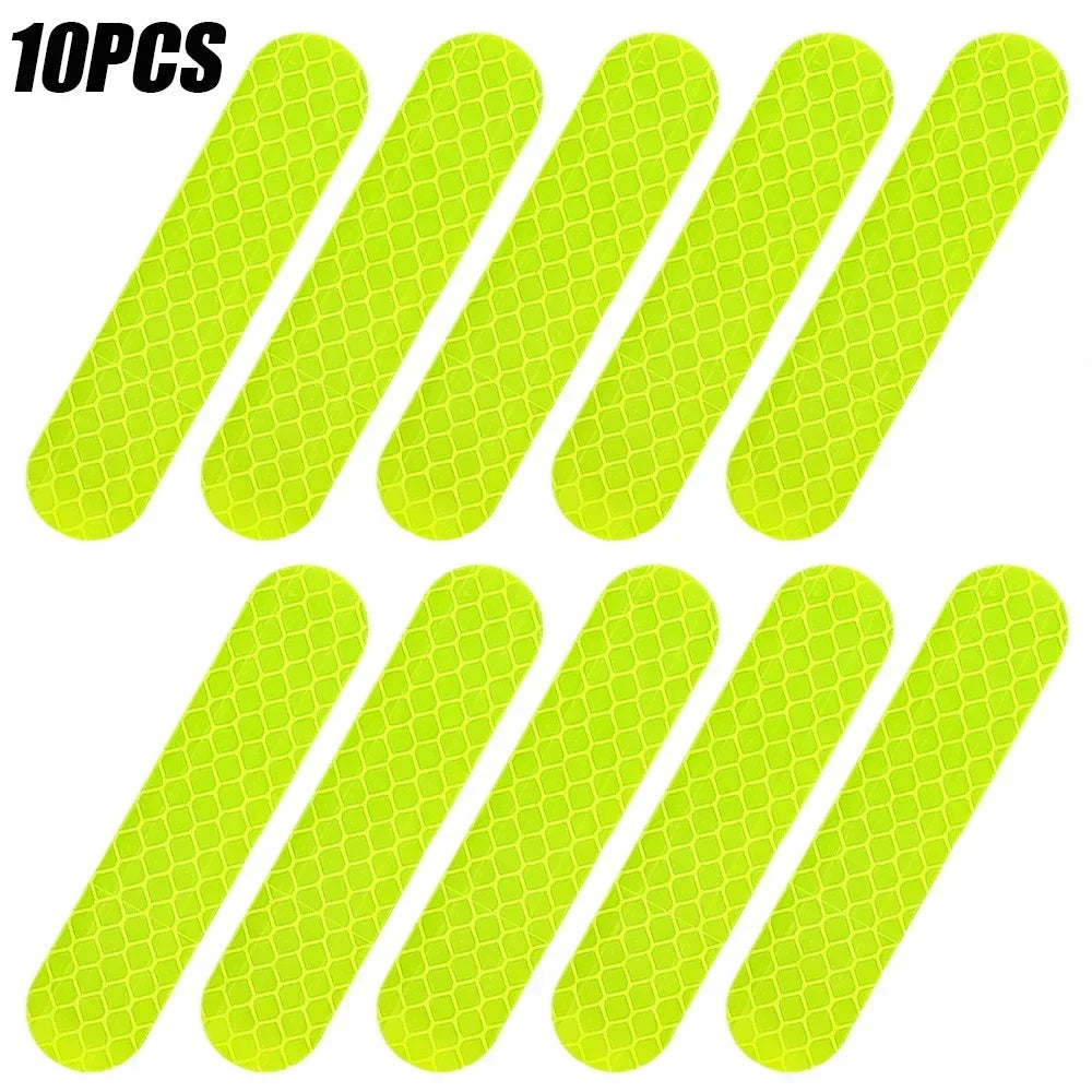 80-10PCS Car Helmet Safety Warning Reflective Sticker High Visibility Waterproof Tapes Auto Accessories for Night Walking Riding