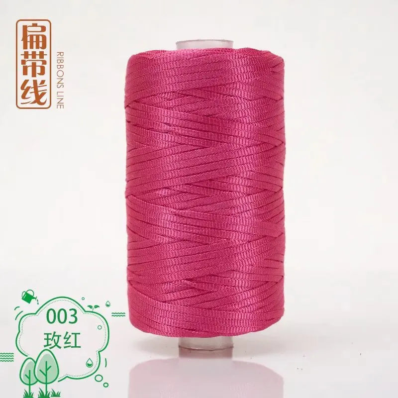 Flat line ice silk ice hemp bright silk hollow light body line summer sun hat hand-woven diy hook bag slipper cushion