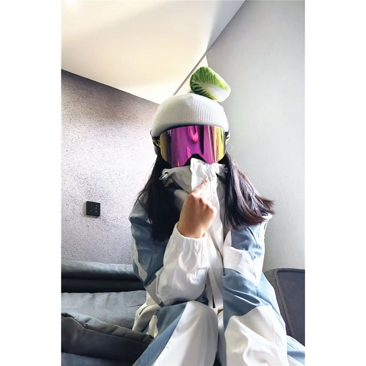 Ski Helmet Cover Cat Ears Rabbit Ears Funny Single and Double Board Warm Ski Helmet Cover for Men and Women