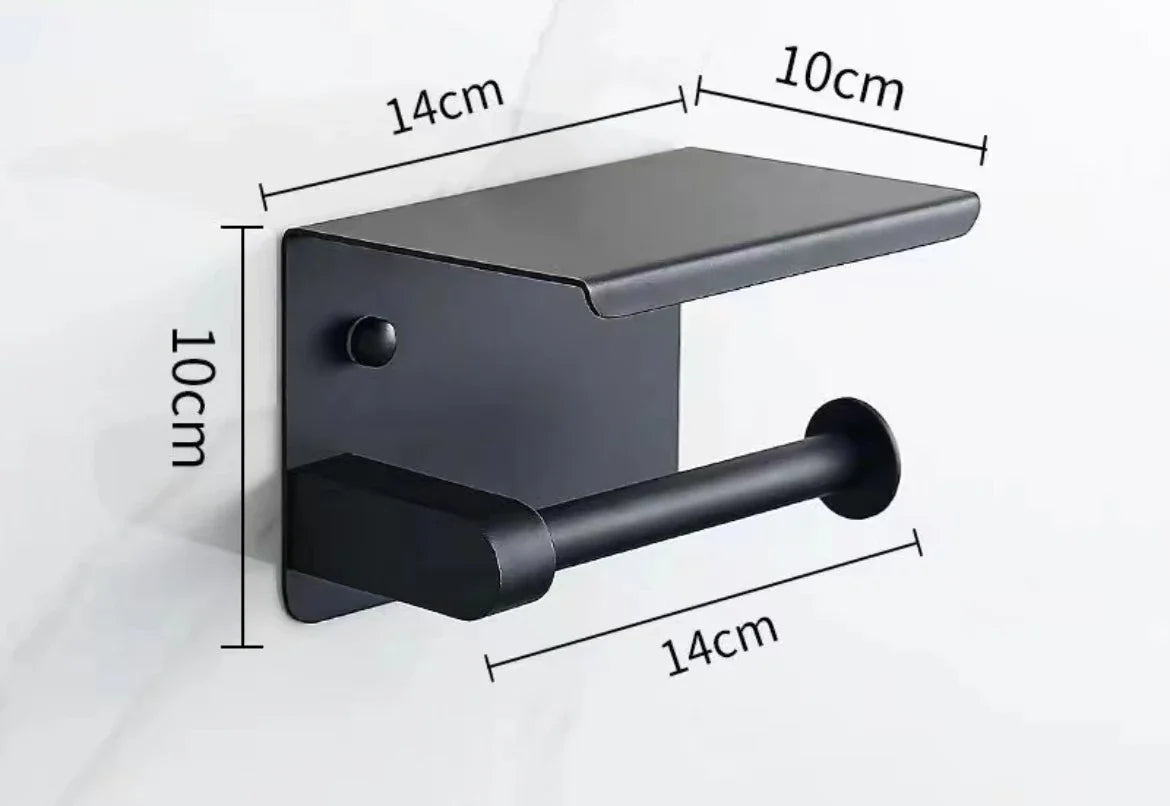Stainless Steel Wall-Mounted Toilet Paper Holder - No Drilling Required