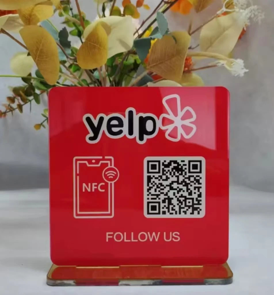 Custom Google Review Sign with NFC Scan code Acrylic Social Media Signs For Your Business Retail Store Decors