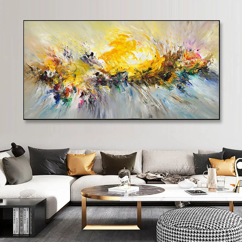 Abstract Colorful Canvas Painting Quadro Flower Posters and Prints Wall Art Pictures Cuadros Living Room Home Decor No Frame