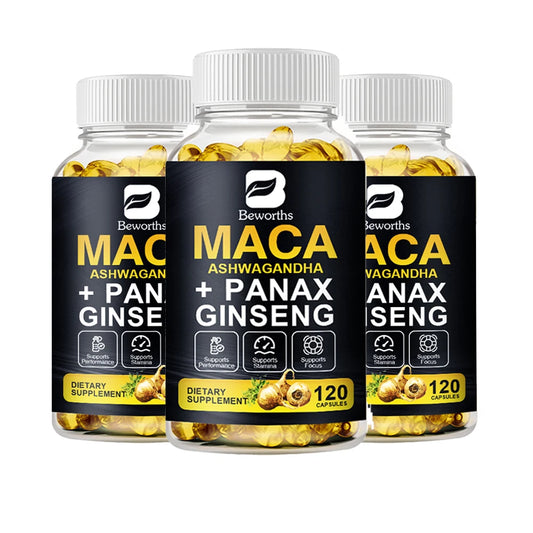 BEWORTHS Best Maca Capsules for Men Health with Red,Yellow and Black Maca