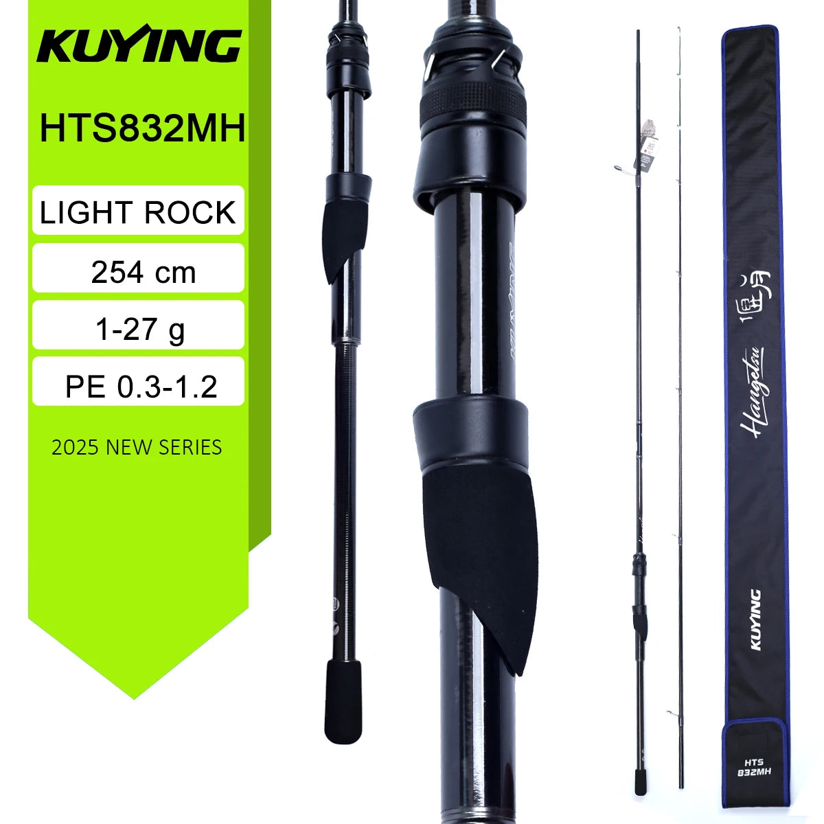 KUYING HANGETSU Travel Rock Fishing Rod | 236cm 247cm 254cm Carbon Spinning Casting Pole | FUJI SIC Guides Sensitive Super Fast