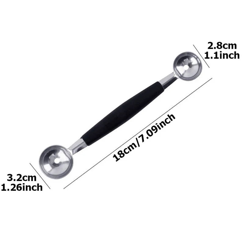 Double-Headed Stainless Steel Melon Baller Scoop - Professional Fruit Carving Tool
