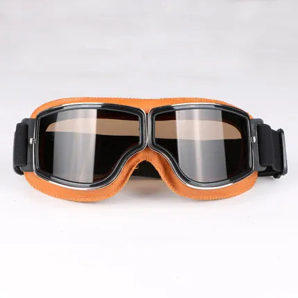 Premium Motorcycle Goggles - Windproof Retro Leather Folding Glasses