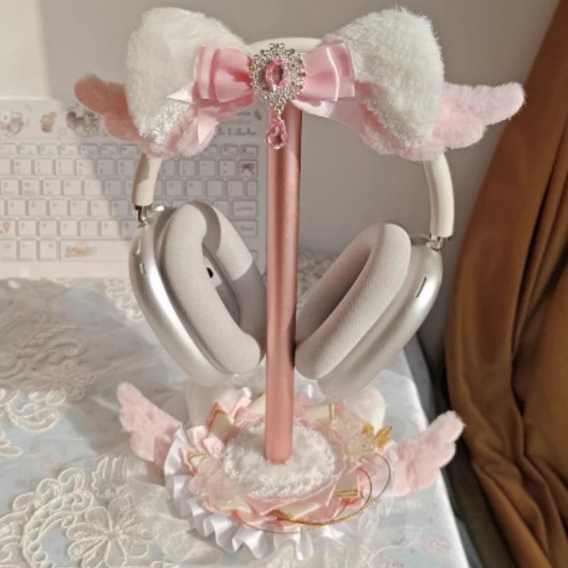 Plush Headphone Stand Customized Cute Headphone Storage Rack Desktop Gaming Esports Earphone Display Stand Headphone Accessories