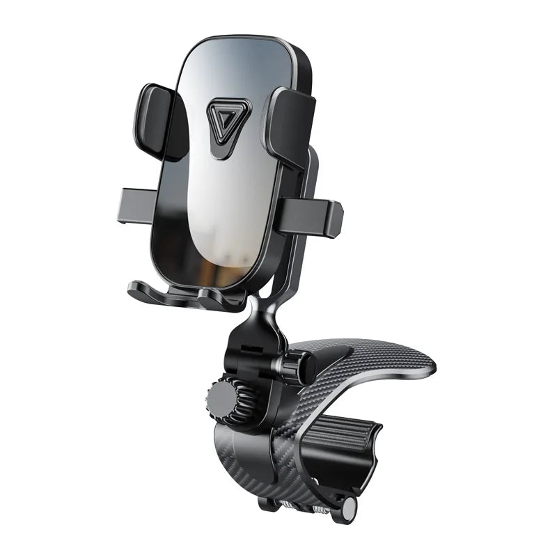 Premium Car Dashboard Phone Holder - Gravity Auto-Lock Mount with Mirror