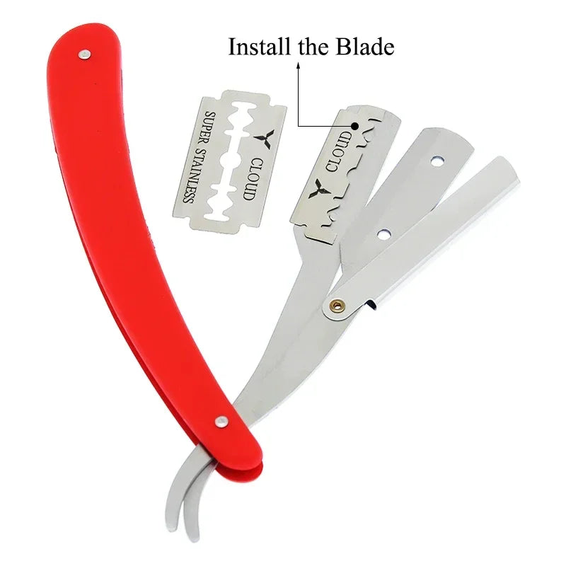 Professional Manual Shaver Straight Edge Stainless Steel Sharp Razors Men Razors Folding Shaving Beard Cut With Blade C0006A