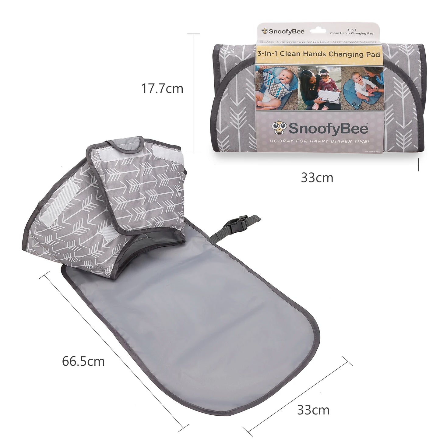 3-in-1 Portable Baby Changing Pad - Waterproof Diaper Station with Storage