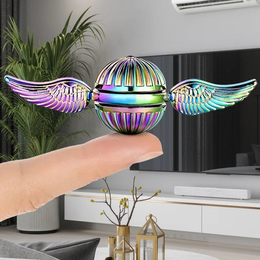 Premium Metal Angel Wings Fidget Spinner - Golden Snitch Design