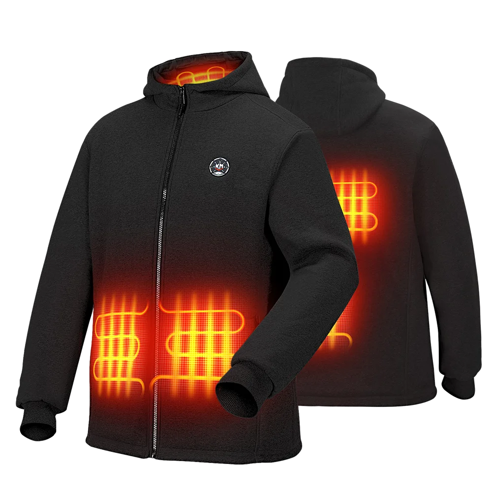 Heated Hoodie for Men Women Thermal Jacket with 20000mAh Battery Soft Black for Winter Outdoor Riding Skiing Hiking Sports Gear