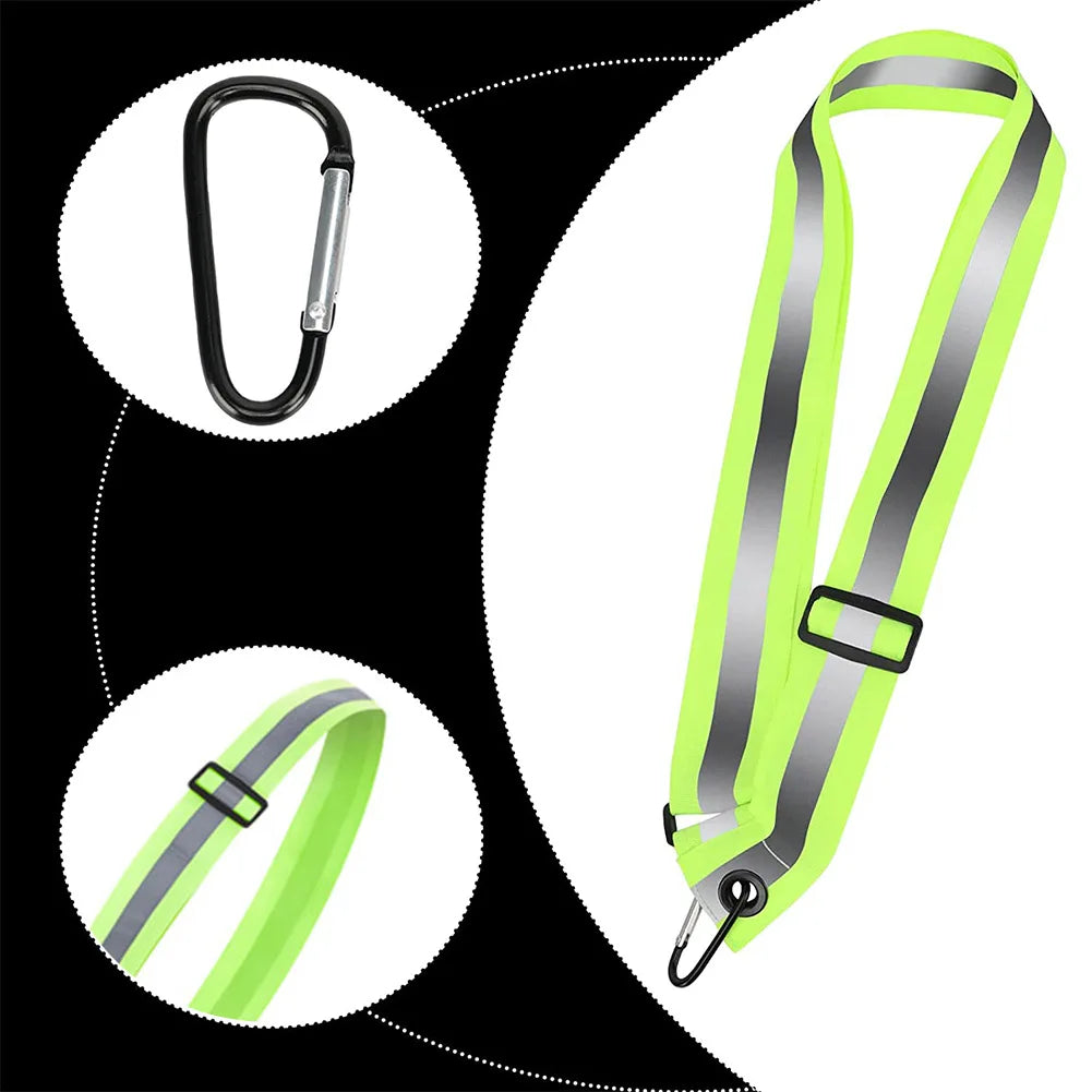 Reflective Sash Safety Shoulder Belt High Visibility Reflective Elasticated Strip Adjustable Visible Night Jogging Safety Belt