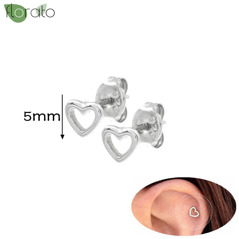 925 Silver Needle Exquisite Zircon Small Earrings Fashion Stud Earrings for Women Anti Allergy Cartilage Puncture Jewelry Gift