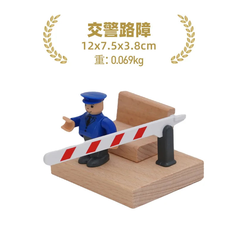Wooden Train Tracks Railway Toys Set Parking lot apron fire station gas station rotary crane Overpass Model for Kids Toys Gifts